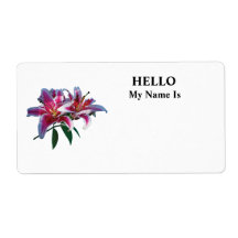 Two Stargazer Lilies in Sunshine Personalized Shipping Labels