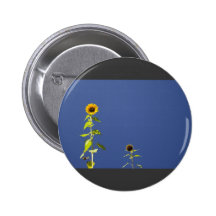 Two Sunflowers Against The Blue Sky Pinback Buttons