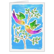Two Swallows kissing Greeting Cards