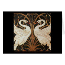 Two Swans by Walter Crane vintage illustration Greeting Cards