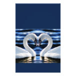 Two swans custom stationery