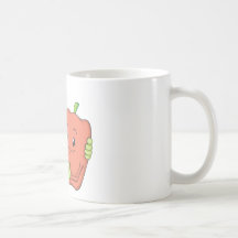 Two Sweet Bell Pepper Lovers Hugging Coffee Mug