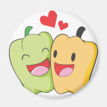 Two Sweet Bell Pepper Lovers Refrigerator Magnet