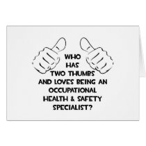 Two Thumbs .. Occupational Health Specialist Card