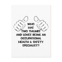 Two Thumbs .. Occupational Health Specialist Post Cards