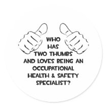 Two Thumbs .. Occupational Health Specialist Stickers