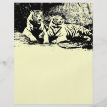 Two Tigers in Black and White Custom Flyer
