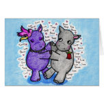 Two to Tango Hippos Greeting Card