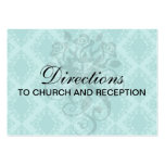 two tone aquamarine blue aqua diamond damask business card templates