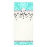 two tone blue damask customized rack card