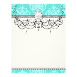 two tone blue damask letterhead template