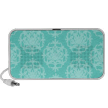 two tone blue damask speakers