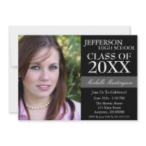 Two-Tone Graduation Invitations (Black)