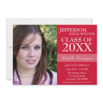 Two-Tone Graduation Invitations (Red)