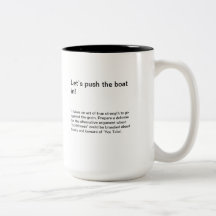 Two-Tone Mug Push The Boat In