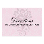 two tone pastel pink floral damask pattern business card template