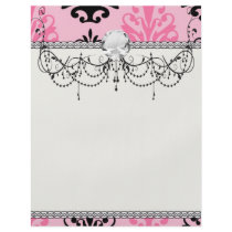 two tone pink and black chic damask full colour flyer