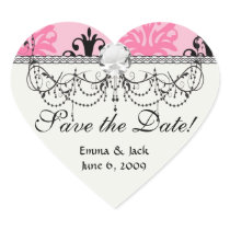 two tone pink and black chic damask stickers