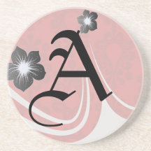 two tone red damask beverage coasters