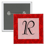 two tone red damask button