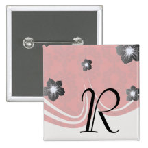 two tone red damask button