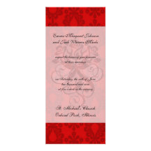 two tone red damask custom announcements