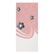 two tone red damask custom rack cards