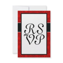 two tone red damask design invite