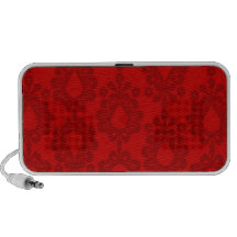 two tone red damask design iPhone speakers