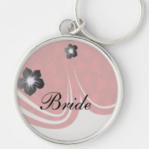 two tone red damask key chains