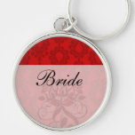 two tone red damask keychain