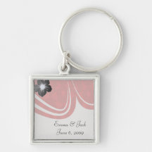 two tone red damask keychains