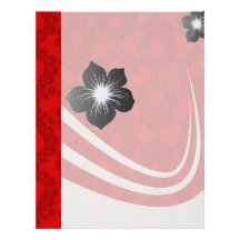 two tone red damask letterhead design