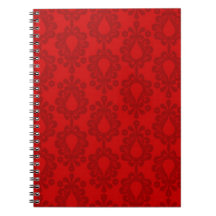 two tone red damask note books