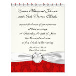 two tone red damask personalized invite