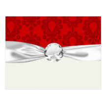 two tone red damask post cards