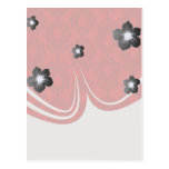 two tone red damask post cards