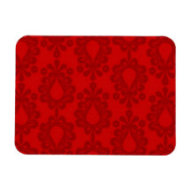 two tone red damask rectangular magnet