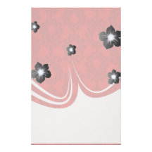 two tone red damask stationery