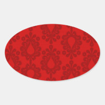 two tone red damask sticker