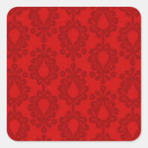 two tone red damask stickers