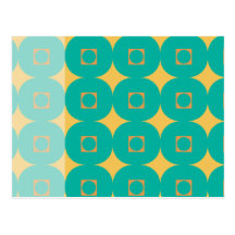 Two Toned Green with Gold Stars Post Card