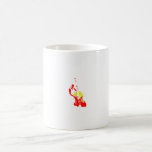 Two Toned Upright Bass Player Outline Red yellow Mug