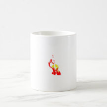 Two Toned Upright Bass Player Outline Red yellow Mug