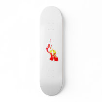 Two Toned Upright Bass Player Outline Red yellow Skate Boards