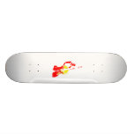 Two Toned Upright Bass Player Outline Red yellow Skate Boards