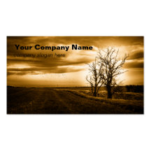Two Trees Sepia Fields  Custom Business Cards