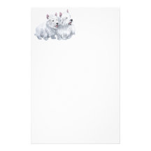 Two West Highland White Terriers Custom Stationery