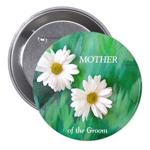 Two White Daisies Button