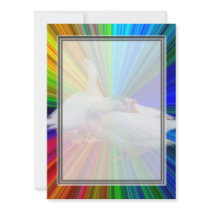 two white geese in very fancy  background custom invitation